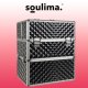 Soulima 00022529 XL Cosmetic Train Case, Black/Silver
