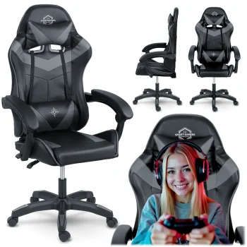 Sofotel Draknor Ergonomic Gaming Chair, Black/Grey