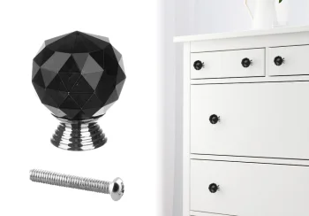 Furniture Handle Knob Crystal Ball, Black