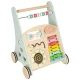Wooden Baby Walker Push Toy with Activity Center and Abacus, Blue