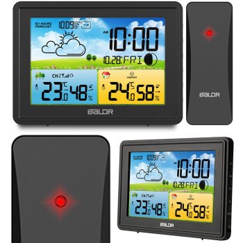 BALDR Weather Station with Display BD-908 - Black, Digital Home Monitor