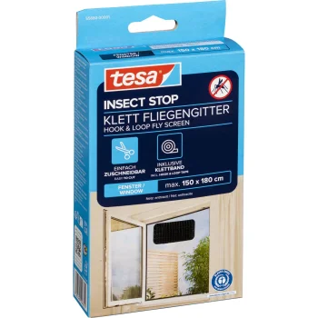 Tesa Insect Stop Standard Window Fly Screen 1.5 x 1.8 m, Anthracite (55680)