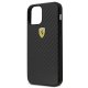 Ferrari iPhone 12 mini vāciņš On Track Real Carbon, melns