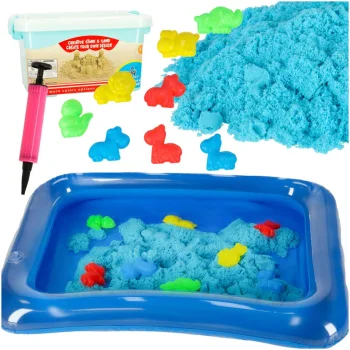 Inflatable Sandbox, Kinetic Sand, 1 kg, Blue