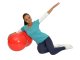 Large double fitness peanut gym ball with pump, red