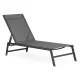 Garden Sun Lounger Adjustable Outdoor Beach Chair MultiGarden, Grey