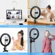 LED Ring Light 26cm with Phone Holder and Desk Clamp, USB