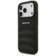 Mercedes iPhone 17 Pro Case AMG Leather Debossed Lines, Black