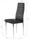 Dining Chairs Set of 4, Modern Faux Leather Kitchen Chairs with Chrome Legs, black