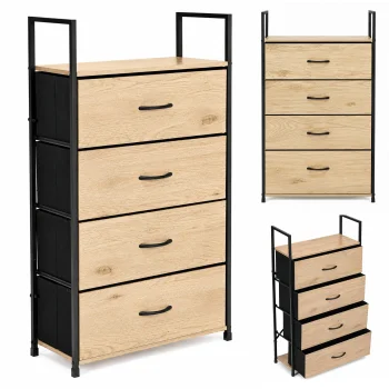ModernHome Cabinet with 4 Fabric Drawers