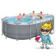 Bestway Power Steel Above Ground Frame Pool Set 14\' x 8\'2\" x 39.5\" 11-in-1 56620