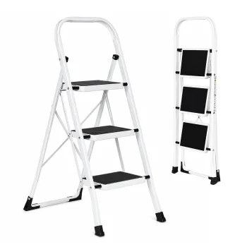 ModernHome 3-Step Folding Steel Ladder, Max 150 kg