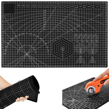 Double-sided self-healing cutting mat A3 for modeling, black