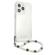 Guess Pearl Transparent Hardcase for iPhone 13 / 13 Pro with Pearl Charm