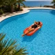 Inflatable Water Hammock with Mesh Center Orange/Yellow