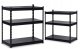 Folding Metal Rack Shelf for Home Office Warehouse, 183x90x45cm, Black