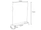 White Metal Floor-Standing Clothes Rack with Shelves