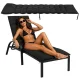 Gardlov Quilted Sun Lounger Cushion, 180x50 cm, Black