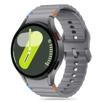Tech-Protect Silicone Sport Strap for Samsung Galaxy Watch 4 / 5 / 6 / 7 / FE, Gray