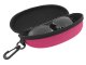 Hard Shell Glasses Case with Zipper and Clip, Pink