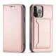 Magnet Card Case for iPhone 13 Pro Wallet Stand Cover Pink