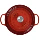 Le Creuset Signature Round Cast Iron Casserole 26 cm, 5.3 L, Cerise