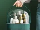 Cosmetic Organizer with Drawers and Carrying Handle, Green/Gold