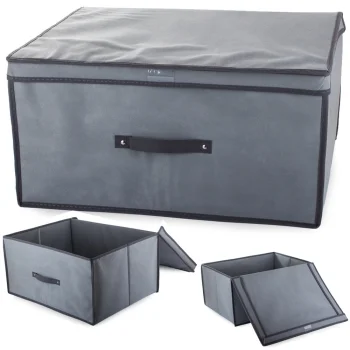 Storage Box Organizer for Clothes and Toys, 60x45x30cm, Grey