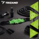 Неопреновый пояс для похудения Trizand 120x24 см, черно-зеленый