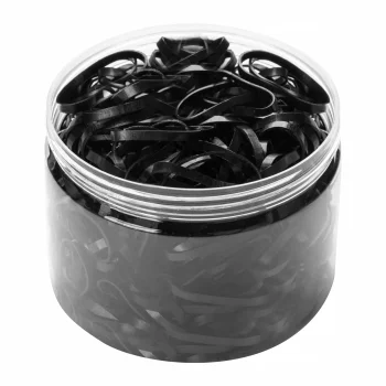 Silicone Hair Ties for Braids, Black, ~300 pcs