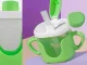 Baby Sippy Cup with Silicone Handles and Straw, 300ml, Green