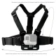 Adjustable sports camera chest harness - black