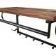 Leobert Wall Shelf with Hangers Loft, Wood/Metal, Brown/Black