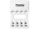 Maxday 704A2 AA/AAA Battery Charger with USB-C, 4 Slots, White
