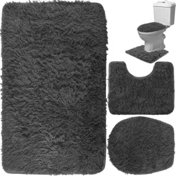 Bathroom Rug Set 3 pcs – Grey Ruhhy