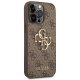 Guess 4G Big Metal Logo Case for iPhone 14 Pro Brown