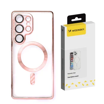 Wozinsky Electroplated Case with MagSafe for Samsung Galaxy S25+ - Pink