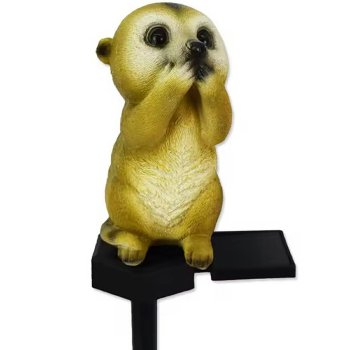 Solar LED garden light with marmot figure, warm white, waterproof