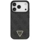 Guess Leather 4G Triangle Strass MagSafe Case for iPhone 18 Pro / 17 Pro, Black