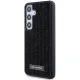 Karl Lagerfeld Samsung Galaxy S24+ Case Rhinestone Logo Metal Plate, Black