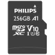Philips MicroSDXC Card 256GB Class 10 UHS-I U1 with SD Adapter