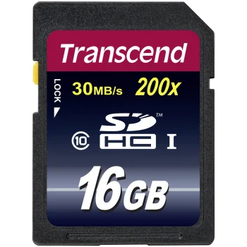 Transcend SDHC 16GB Class 10 UHS-I Memory Card up to 30MB/s