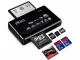 Multi USB Memory Card Reader for CF SD Micro SD XD MS MMC, Black