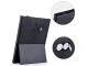 Foldable Cosmetic Makeup Mirror with LED Illumination and Stand, Black
