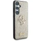 Guess Fixed Glitter Big 4G Metal Logo Case for Samsung Galaxy S25+ Gold