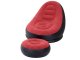 Inflatable Lounge Chair with Ottoman, Comfortable Blow Up Chair for Patio and Beach, Red