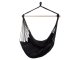 Brazilian Hanging Garden Hammock-Chair with Wooden Frame and Cushions, Black