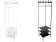 Corner Hall Tree with Shoe Shelves, Metal Coat Rack Stand for Entryway