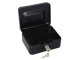 Metal Cash Box for Money and Documents, 15x12x8 cm, Black