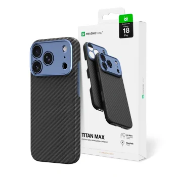 AmazingThing Titan Max Lens Case for iPhone 18 Pro with Camera Cover, MagSafe, Blue